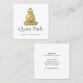 Carte De Visite Carré Méditation Bouddhisme zen Enseignant (Devant / Derrière)