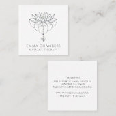 Carte De Visite Carré Méditation de Lotus Flower Thérapist (Devant / Derrière)