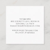 Carte De Visite Carré Méditation de Lotus Flower Thérapist (Dos)