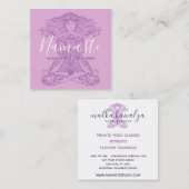 Carte De Visite Carré Méditation de mandala à fleurs roses instructeur d (Devant / Derrière)