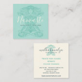 Carte De Visite Carré Méditation de mandala turquoise florale instructeu (Devant / Derrière)