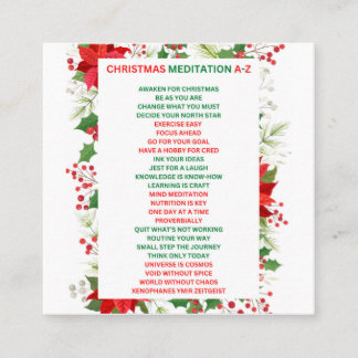 Carte De Visite Carré Méditation de Noël a-z