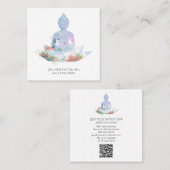 Carte De Visite Carré *~* Méditation du Bouddha de Lotus Fleurs QR AP33 (Devant / Derrière)