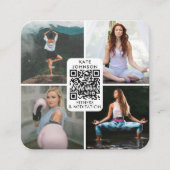 Carte De Visite Carré Méditation Fitness Yoga Custom 4 Photos QR Code (Devant)