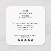 Carte De Visite Carré Méditation Fitness Yoga Custom 4 Photos QR Code (Dos)