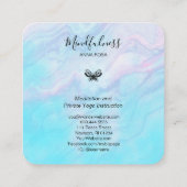 Carte De Visite Carré *~* Meditation Mindfulness Moth Yoga Butterfly  (Dos)