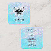 Carte De Visite Carré *~* Meditation Mindfulness Moth Yoga Butterfly  (Devant / Derrière)