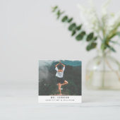 Carte De Visite Carré Méditation moderne Wellness Code QR spirituel (Debout devant)