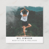 Carte De Visite Carré Méditation moderne Wellness Code QR spirituel (Devant)