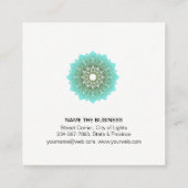 Carte De Visite Carré Méditation verte turquoise de yoga de mandala de (Dos)