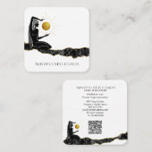 Carte De Visite Carré *~* Méditez la Parties scintillant d'or Lune Code  (Devant / Derrière)