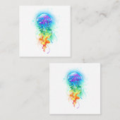 Carte De Visite Carré Méduse arc-en-ciel (Devant / Derrière)