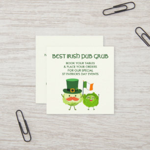Carte De Visite Carré MEILLEUR PUB IRLANDAIS Kawaii Chou St Patrick
