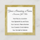 Carte De Visite Carré Mélange brodé sur mandala d'or (Dos)