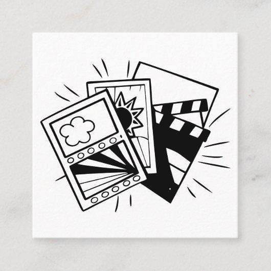 Carte De Visite Carré mélange dynamique et amusant de textures et de for (Devant)