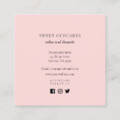 Carte De Visite Carré Mélangeur de gâteaux avec boulangerie à fleurs (Dos)