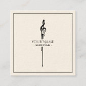 Carte De Visite Carré Melting Black Treble Clef (Devant)