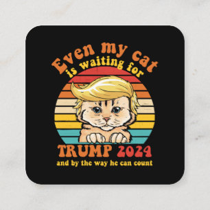 Carte De Visite Carré Même Mon Chat Attend Le Vêtement Trump 2024