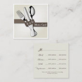 Carte De Visite Carré Menu/carte de être présent pour RSVP (Devant / Derrière)