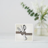 Carte De Visite Carré Menu/carte de être présent pour RSVP (Debout devant)