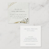 Carte De Visite Carré Merci Abstrait En Or Ivoire Pour Commande Remise (Devant / Derrière)