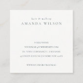 Carte De Visite Carré Merci Abstrait en pierre d'ivoire pour votre comma (Dos)