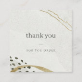 Carte De Visite Carré Merci Abstrait en pierre d'ivoire pour votre comma (Devant)