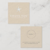 Carte De Visite Carré Merci beige minimal - Style côtier (Devant / Derrière)