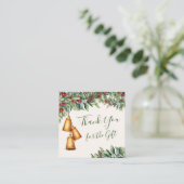 Carte De Visite Carré Merci cadeau de Noël (Debout devant)