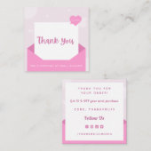 Carte De Visite Carré Merci client de l'enveloppe de lettre d'amour mode (Devant / Derrière)