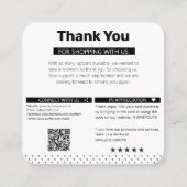 Carte de visite Carré Merci client moderne (Devant)