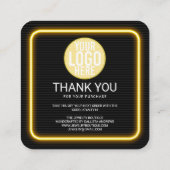 Carte De Visite Carré Merci client Retro Neon Yellow Lighted Signal (Dos)