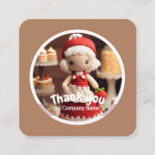 Carte De Visite Carré Merci cuisine femme Crochet (Devant)