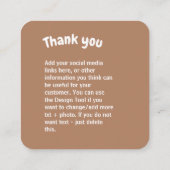 Carte De Visite Carré Merci cuisine femme Crochet (Dos)