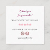 Carte De Visite Carré Merci de boulangerie douce (Dos)