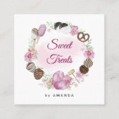 Carte De Visite Carré Merci de boulangerie douce (Devant)