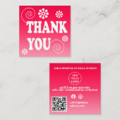 Carte De Visite Carré Merci de l'ordre rétro (Devant / Derrière)