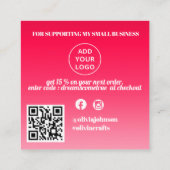 Carte De Visite Carré Merci de l'ordre rétro (Dos)