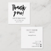 Carte De Visite Carré Merci de réduction simple Noir Blanc (Devant / Derrière)