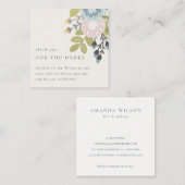 Carte De Visite Carré Merci Floral Pastel Boho Pour Commande Réduite (Devant / Derrière)