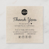 Carte De Visite Carré Merci lisse Brown simple (Devant)