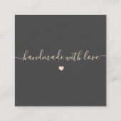 Carte De Visite Carré Merci lisse Brown simple (Dos)