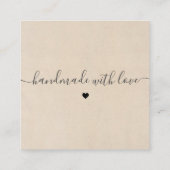 Carte De Visite Carré Merci Logo Personnalisé Simple Modern Cream (Dos)