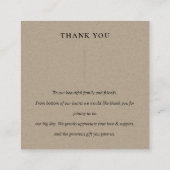 CARTE DE VISITE CARRÉ MERCI MARIAGE BUNCH EN FLORE JAUNE CLAIR (Dos)