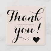 Carte De Visite Carré Merci moderne beige noir (Devant)