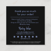 Carte De Visite Carré Merci moderne moderne violet opal & or (Dos)