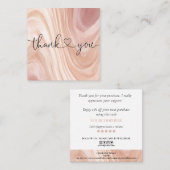 Carte De Visite Carré merci moderne pour votre commande avec un cœur ros (Devant / Derrière)