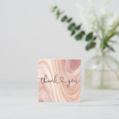 Carte De Visite Carré merci moderne pour votre commande avec un cœur ros (Debout devant)