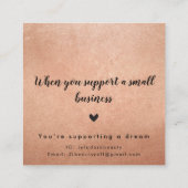 Carte De Visite Carré MERCI moderne simple glam luxe argent parties scin (Dos)