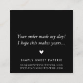 Carte De Visite Carré MERCI moderne simple gras aquarelle rose chaud (Dos)